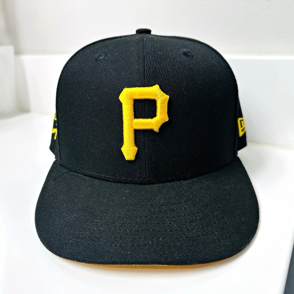 New Era 59FIFTY Pittsburgh Pirates MLB Fitted Cap Hat Black/Yellow 7 1/8